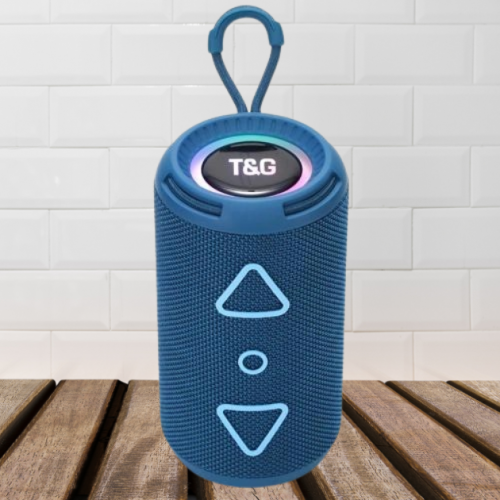 Портативная беспроводная Bluetooth-колонка TG-656 FM-радио/USB/TF с ремешком 8W Blue