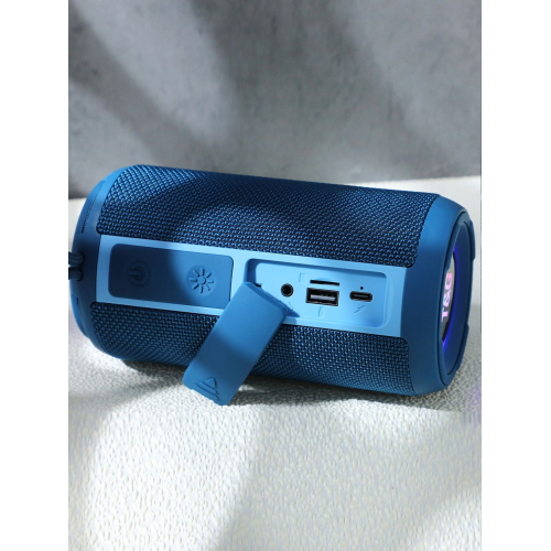 Портативная беспроводная Bluetooth-колонка TG-656 FM-радио/USB/TF с ремешком 8W Blue