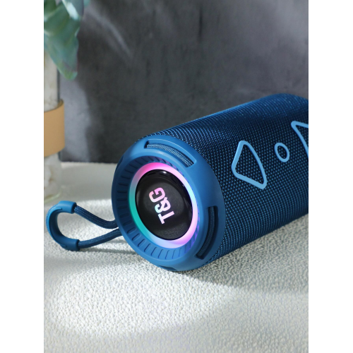 Портативная Bluetooth колонка TG656 FM-радио/USB/TF с ремешком 8W Blue