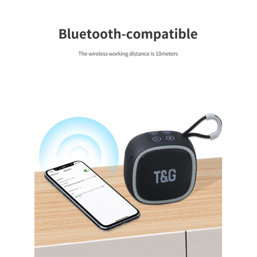 Портативна Bluetooth-колонка TG-659 BT/USB/TF/FM 5W з ремінцем Black