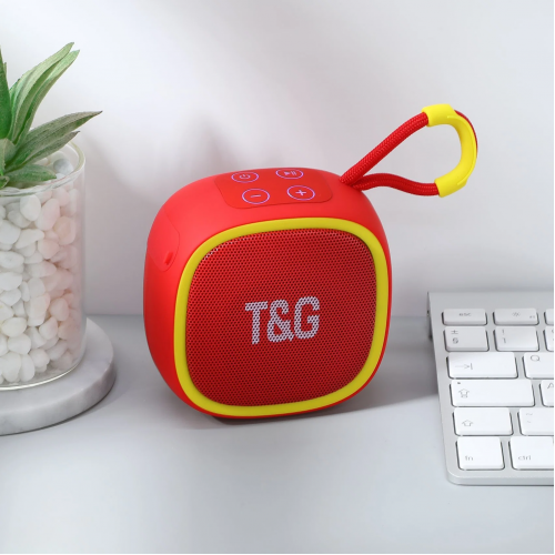 Bluetooth колонка TG659 BT/USB/TF/FM 5W портативна з ремінцем Red