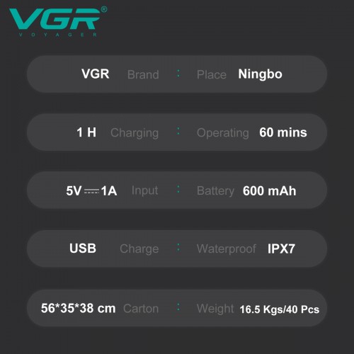 Многофункциональная электробритва VGR 3 в 1 V-303: бритва, триммер и стрижка